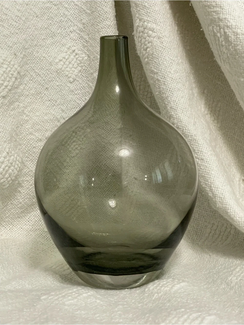 Ikea‎ Retired Salong Jelinek Glass Vase - Smoke Gray 8”
